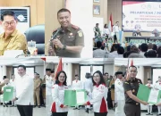 Walikota Bitung Hengky Honandar, S.E., dan Kajati Sulut Jacob Hendrik Pattipeilohy, S.H., M.H., menghadiri Pengukuhan Serentak Pengurus DPC ABPEDNAS, Srikandi Jaga Desa, dan ASLINMAS Kota Bitung di Ruang S. H. Sarundajang, Senin (31/8/2026). (Foto: Istimewa)