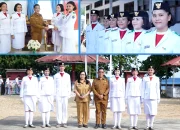 Siswa-Siswi SMAN 1 Amurang yang bertugas menjadi anggota Paskibraka Provinsi Sulut dan Kabupaten Minahasa Selatan mendapatkan apresiasi atas prestasi dan kesuksesan dalam menjalankan tugas. (Foto: Istimewa)