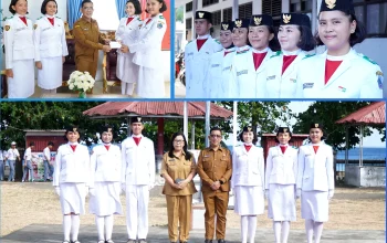 Siswa-Siswi SMAN 1 Amurang yang bertugas menjadi anggota Paskibraka Provinsi Sulut dan Kabupaten Minahasa Selatan mendapatkan apresiasi atas prestasi dan kesuksesan dalam menjalankan tugas. (Foto: Istimewa)