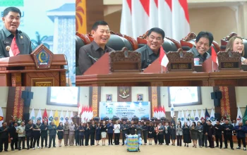 Gubernur Sulawesi Utara, Yulius, saat memaparkan penjelasan Rancangan Peraturan Daerah (Ranperda) tentang APBD Tahun Anggaran 2027 dalam Rapat Paripurna di Kantor DPRD Provinsi Sulut. (Foto: Istimewa)