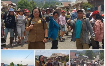 Gotong royong Pemerintah Desa Lolombulan Makasili bersama masyarakat.
