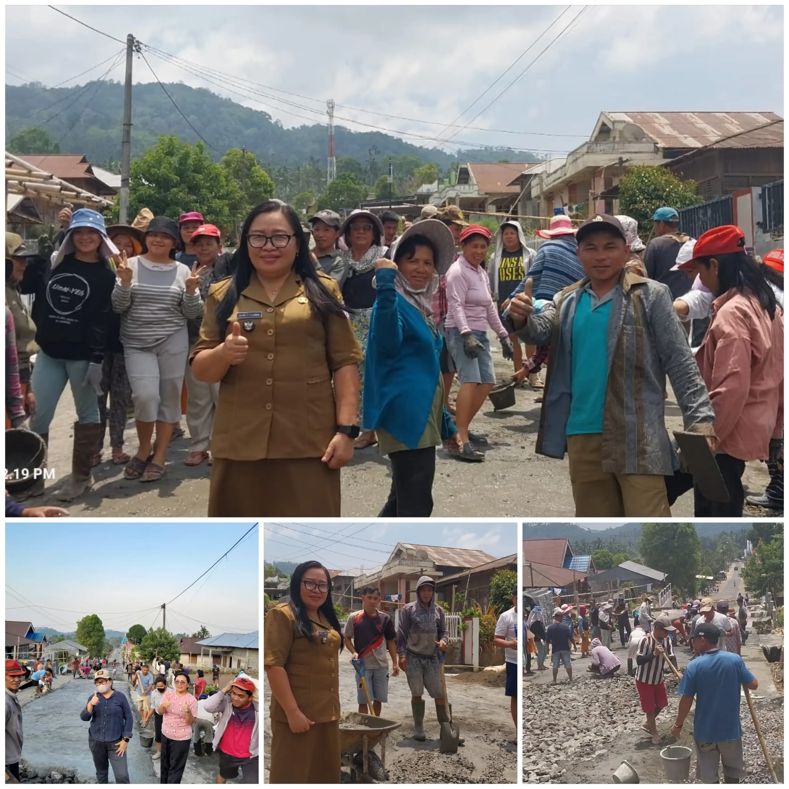 Gotong royong Pemerintah Desa Lolombulan Makasili bersama masyarakat.