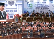 Gubernur Sulut, Mayjen TNI (Purn) Yulius Selvanus SE saat gelar Rapat Paripurna DPRD Sulut dalam rangka HUT ke-62 Provinsi Sulawesi Utara, Selasa (22/9/2026). (Foto: Tangkapan layar YouTube TVRI/ Dok. SUDARA.ID)