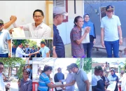 Walikota Bitung, Hengky Honandar, bersama Kepala Kantor Pertanahan Kota Bitung, Steven Octovia Kennedy Wowor, menyerahkan langsung sertifikat tanah program PTSL kepada warga dalam rangkaian HANTARU ke-66, Jumat (25/9/2026). (Foto: Istimewa/ Dok. SUDARA.ID)