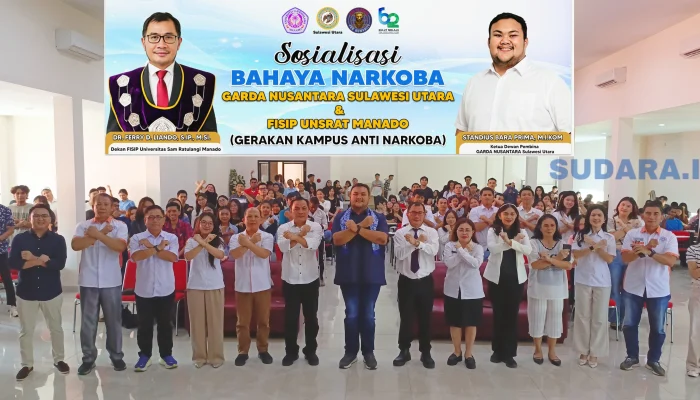 ‎Garda Nusantara Sulut Bersama FISIP Unsrat Galang Gerakan Kampus Anti Narkoba
