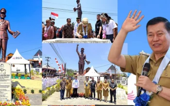 Wakil Gubernur Sulawesi Utara, Dr. Johanis Victor Mailangkay, S.H., M.H., saat meresmikan Monumen Patung Pahlawan Nasional Kapten Anumerta Pierre Tendean di Kecamatan Remboken, Minahasa, Senin (28/9/2026). (Foto: Istimewa)