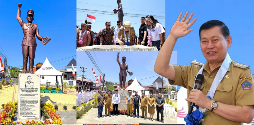 Wakil Gubernur Sulawesi Utara, Dr. Johanis Victor Mailangkay, S.H., M.H., saat meresmikan Monumen Patung Pahlawan Nasional Kapten Anumerta Pierre Tendean di Kecamatan Remboken, Minahasa, Senin (28/9/2026). (Foto: Istimewa)