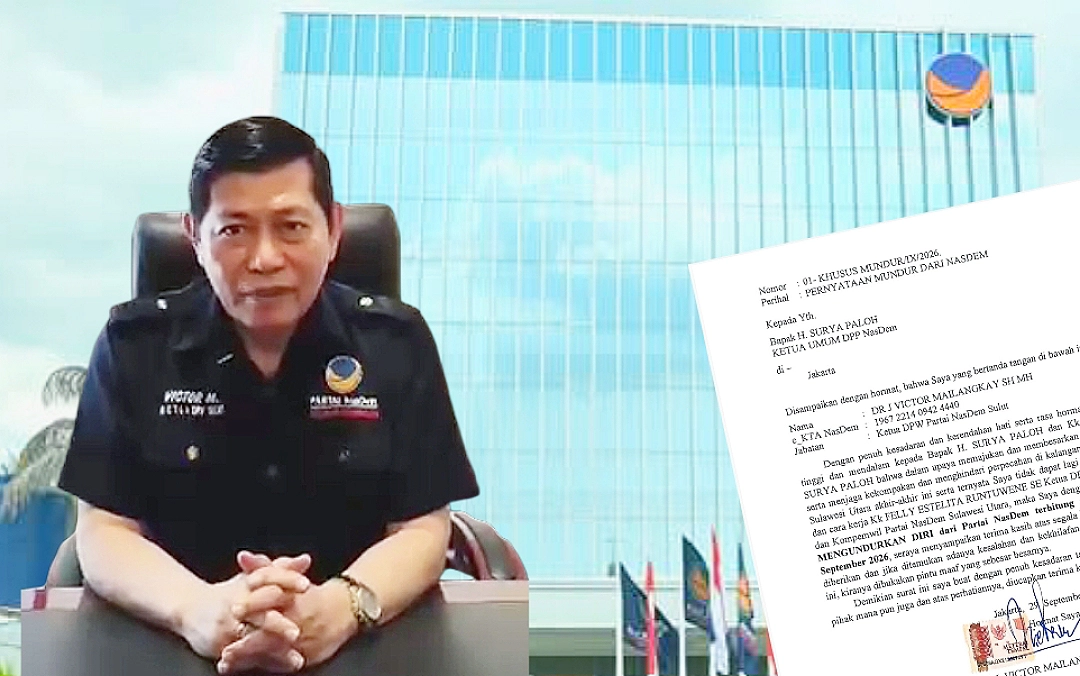 Langkah politik: Wagub Sulut Victor Mailangkay resmi tinggalkan Partai NasDem. (Foto: Istimewa/ Dok. SUDARA.ID)