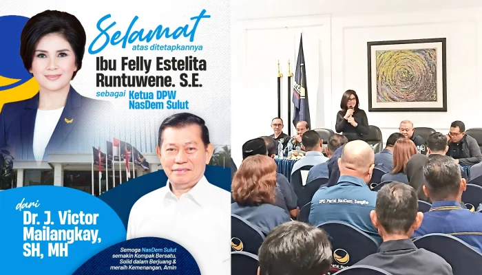 Victor Mailangkay Beri Ucapan Selamat dan Pesan Hangat untuk Ketua DPW NasDem Sulut Felly Runtuwene
