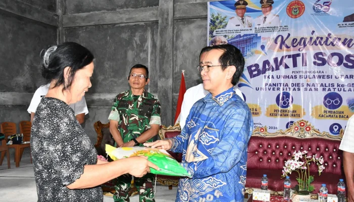 Dies Natalis ke-65, Unsrat Gandeng IKA Unhas Sulut Gelar Bakti Sosial di Minahasa