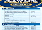 Jadwal pemilihan Rektor Unsrat.